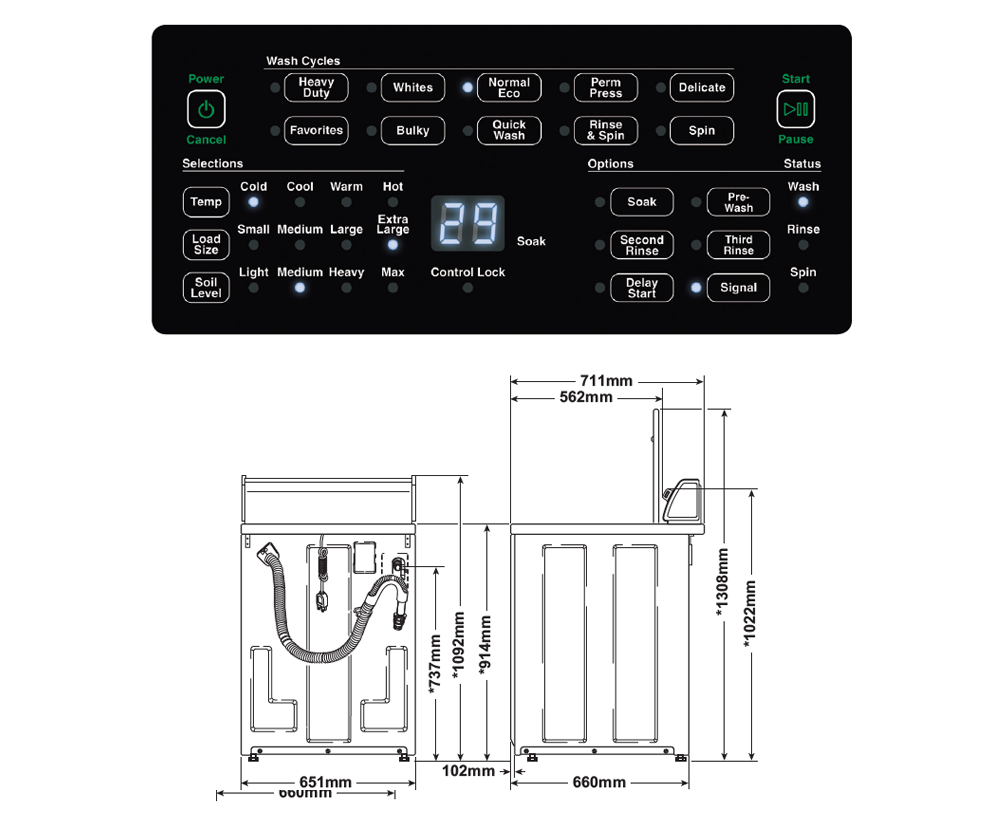 integrated built in washing machine